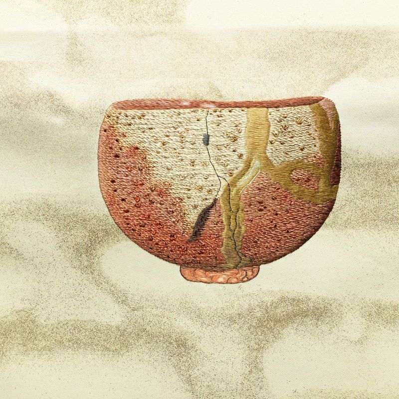 袋帯 太鼓柄 フォーマル用 正絹 その他の柄 箔 刺繍 帯 器 お茶会 クリーム_画像2