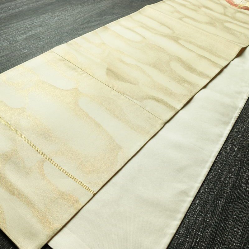 袋帯 太鼓柄 フォーマル用 正絹 その他の柄 箔 刺繍 帯 器 お茶会 クリーム_画像7