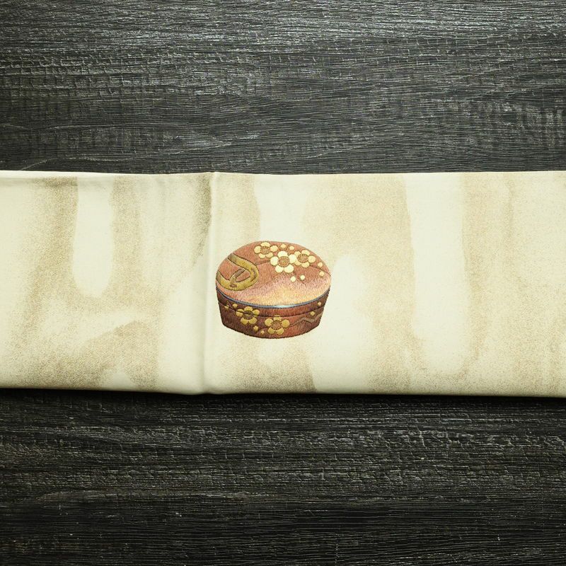 袋帯 太鼓柄 フォーマル用 正絹 その他の柄 箔 刺繍 帯 器 お茶会 クリーム_画像13