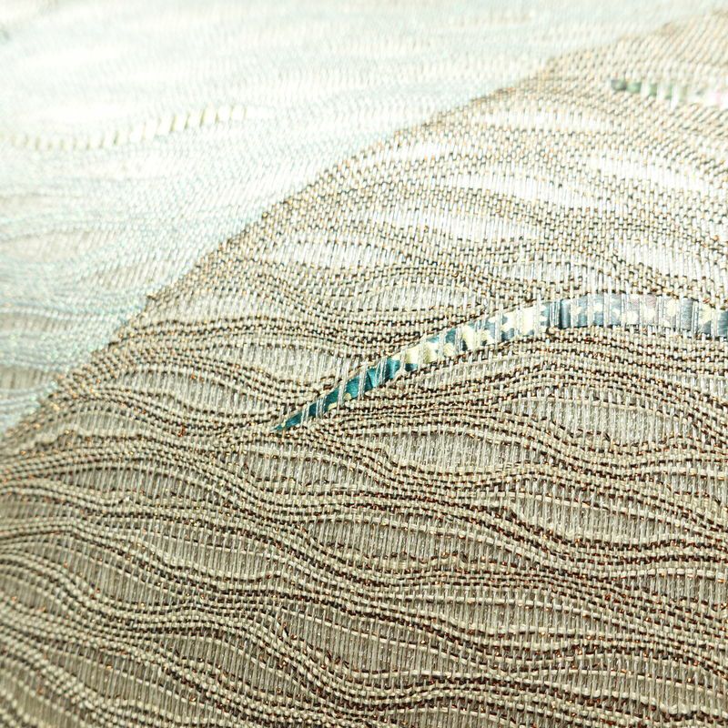 袋帯 すくい織 太鼓柄 良品 夏用 フォーマル用 正絹 幾何学柄・抽象柄 帯 金・銀_画像5