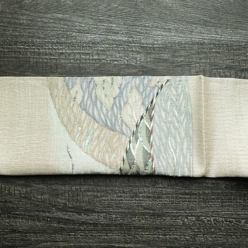 袋帯 すくい織 太鼓柄 良品 夏用 フォーマル用 正絹 幾何学柄・抽象柄 帯 金・銀_画像15