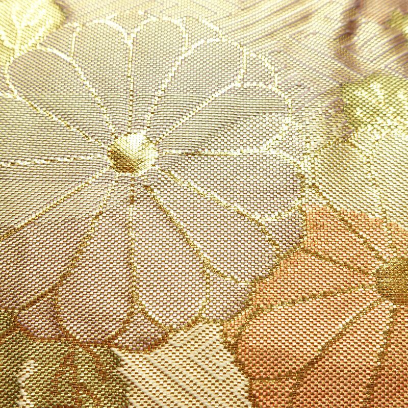 袋帯 六通柄 フォーマル用 正絹 花柄 箔 帯 入学式 卒業式 結婚式 金・銀_画像4