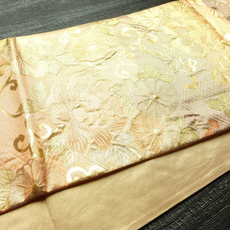 袋帯 六通柄 フォーマル用 正絹 花柄 箔 帯 入学式 卒業式 結婚式 金・銀_画像11