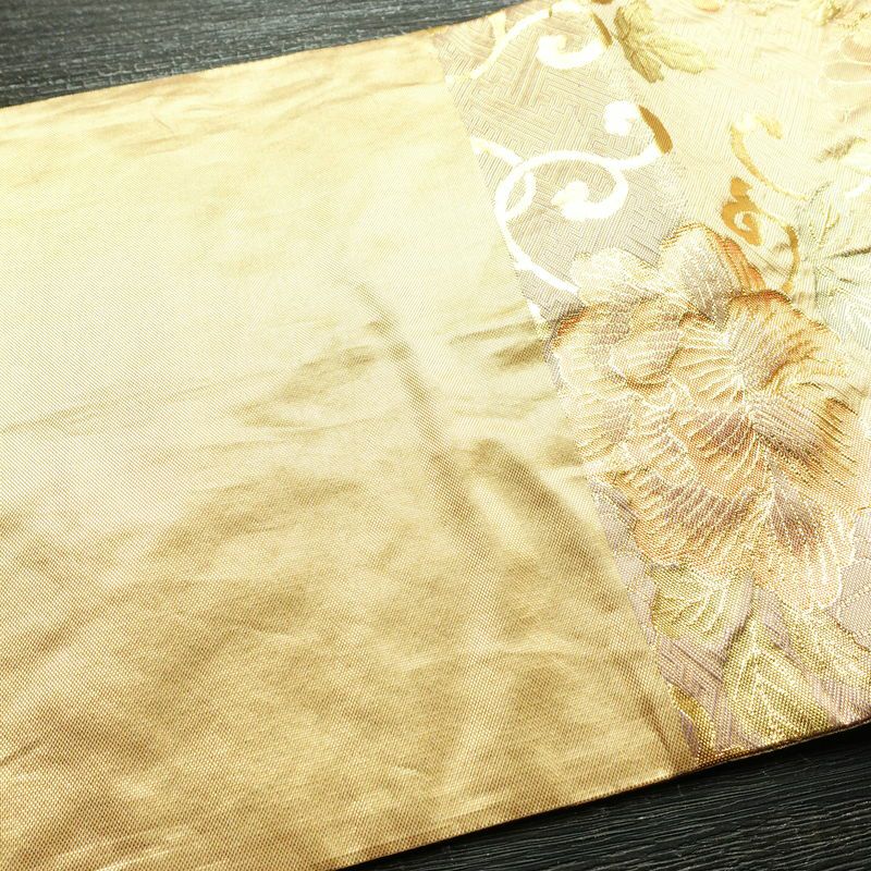 袋帯 六通柄 フォーマル用 正絹 花柄 箔 帯 入学式 卒業式 結婚式 金・銀_画像16