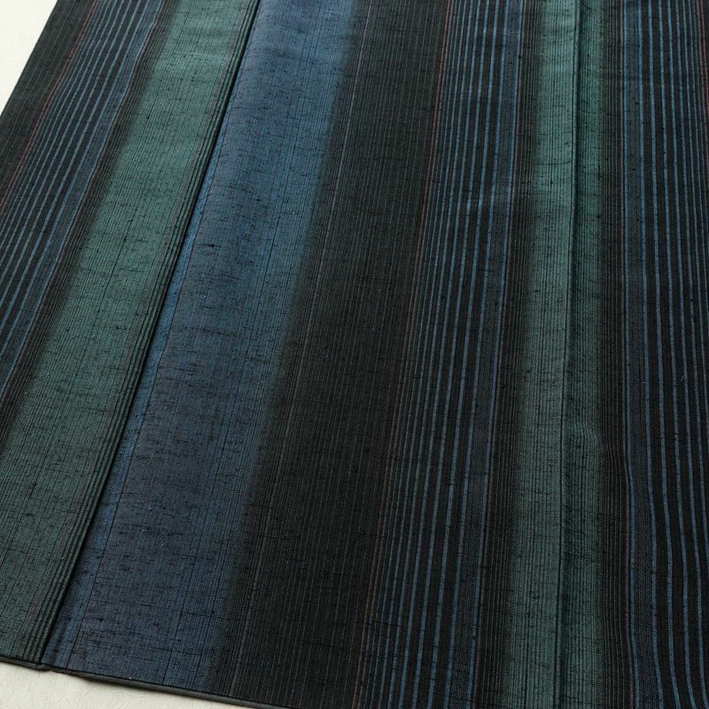 紬 正絹 縞柄・線柄 袷仕立て 身丈166cm 裄丈67cm 着物 モダン 青・紺_画像4