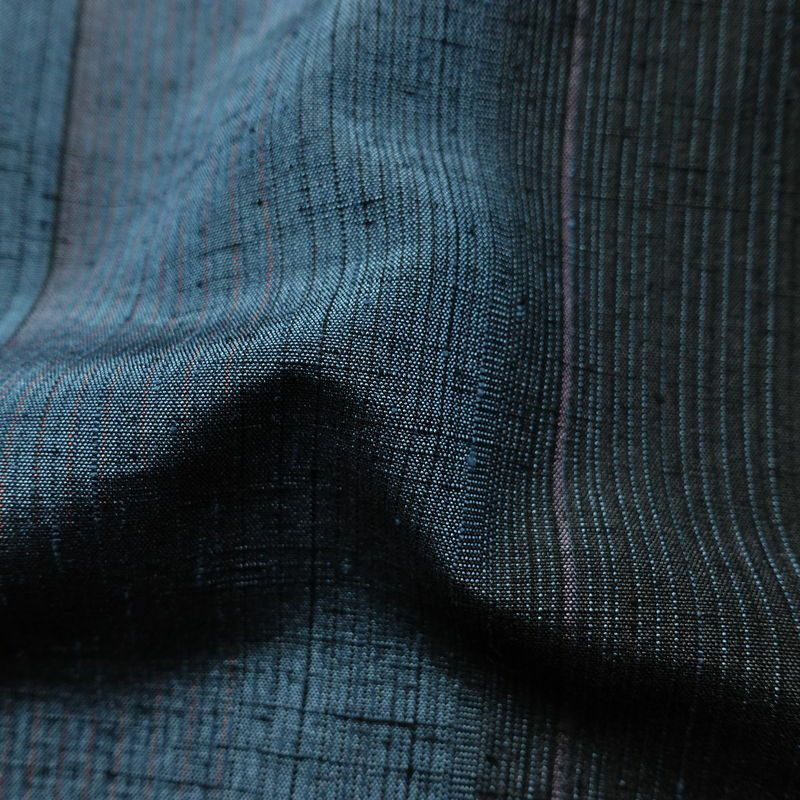 紬 正絹 縞柄・線柄 袷仕立て 身丈166cm 裄丈67cm 着物 モダン 青・紺_画像21