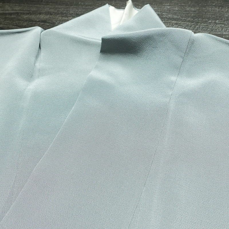 色留袖 三つ紋付き 松尾光琳 落款入り 縮緬 正絹 古典柄 袷仕立て 身丈165.5cm 裄丈67.5cm 箔 フォーマル 着物 結婚式 青・紺_画像16