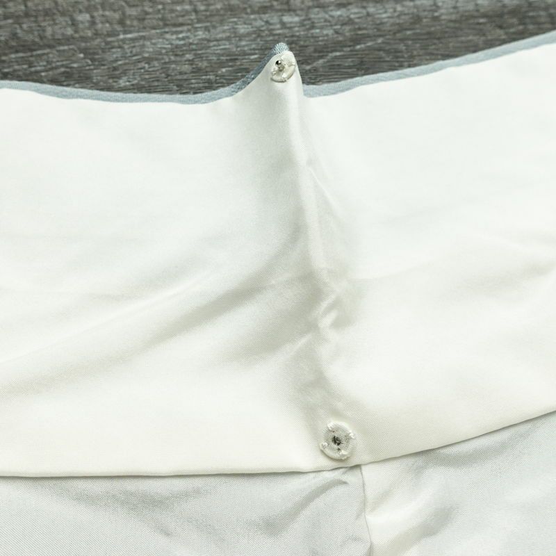 色留袖 三つ紋付き 松尾光琳 落款入り 縮緬 正絹 古典柄 袷仕立て 身丈165.5cm 裄丈67.5cm 箔 フォーマル 着物 結婚式 青・紺_画像18