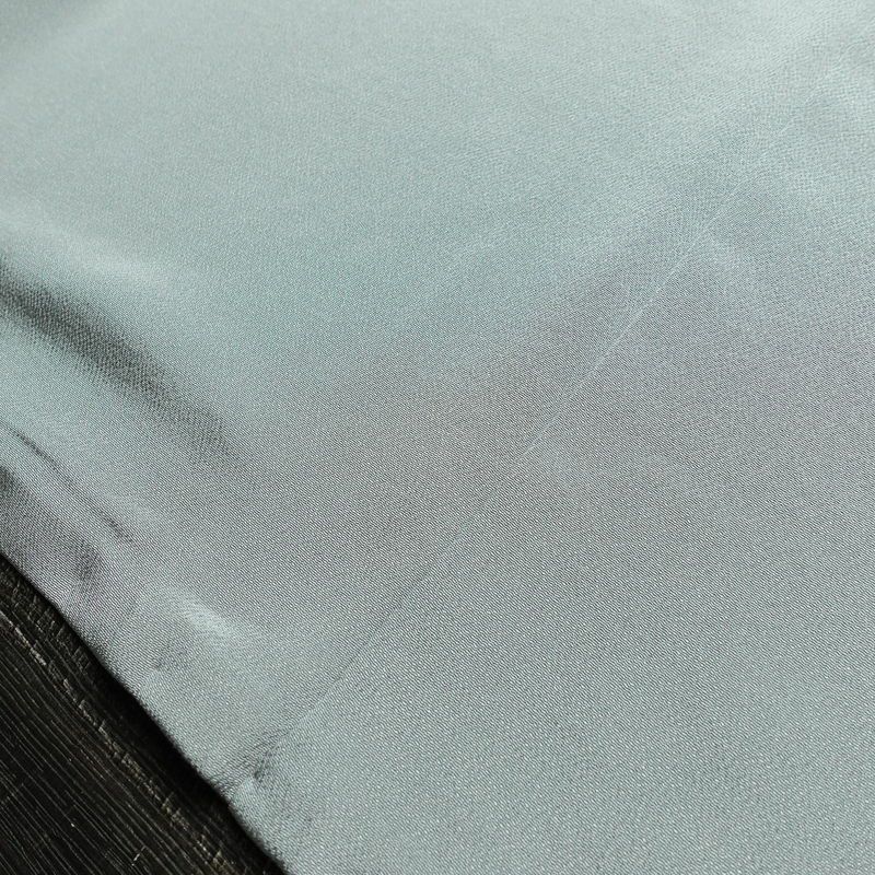 色留袖 三つ紋付き 松尾光琳 落款入り 縮緬 正絹 古典柄 袷仕立て 身丈165.5cm 裄丈67.5cm 箔 フォーマル 着物 結婚式 青・紺_画像19