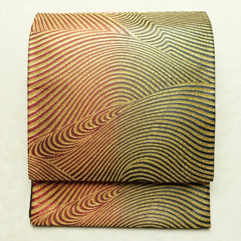 袋帯 全通柄 良品 フォーマル用 正絹 流水・波柄 箔 金糸 銀糸 帯 多色使い_画像1