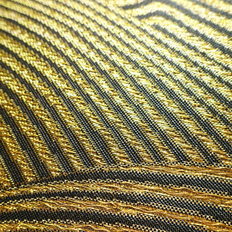 袋帯 全通柄 良品 フォーマル用 正絹 流水・波柄 箔 金糸 銀糸 帯 多色使い_画像6