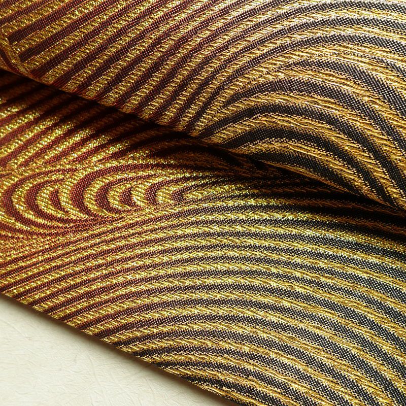 袋帯 全通柄 良品 フォーマル用 正絹 流水・波柄 箔 金糸 銀糸 帯 多色使い_画像9