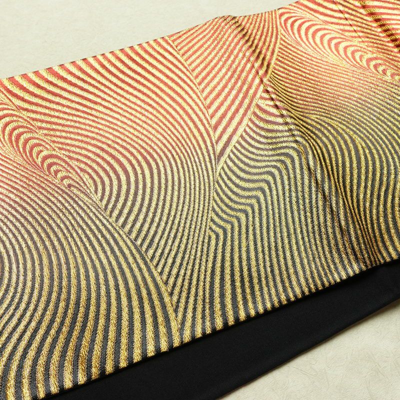 袋帯 全通柄 良品 フォーマル用 正絹 流水・波柄 箔 金糸 銀糸 帯 多色使い_画像13