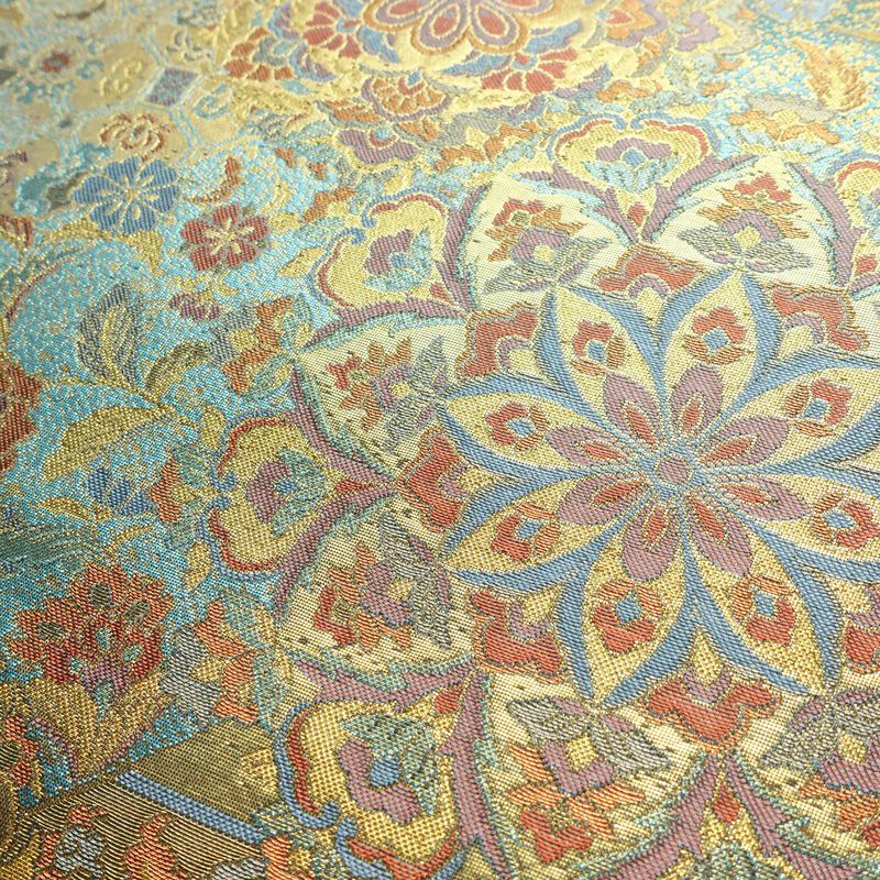 袋帯 青銅彫金 六通柄 良品 フォーマル用 正絹 幾何学柄・抽象柄 箔 帯 入学式 卒業式 結婚式 緑・うぐいす色_画像3