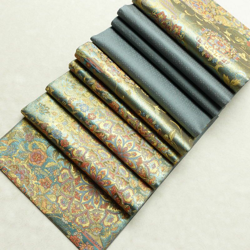 袋帯 青銅彫金 六通柄 良品 フォーマル用 正絹 幾何学柄・抽象柄 箔 帯 入学式 卒業式 結婚式 緑・うぐいす色_画像19