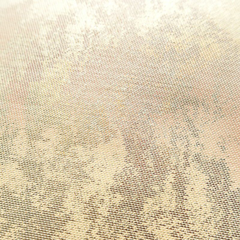 名古屋帯 太鼓柄 正絹 風景柄 名古屋仕立て 箔 帯 クリーム_画像5