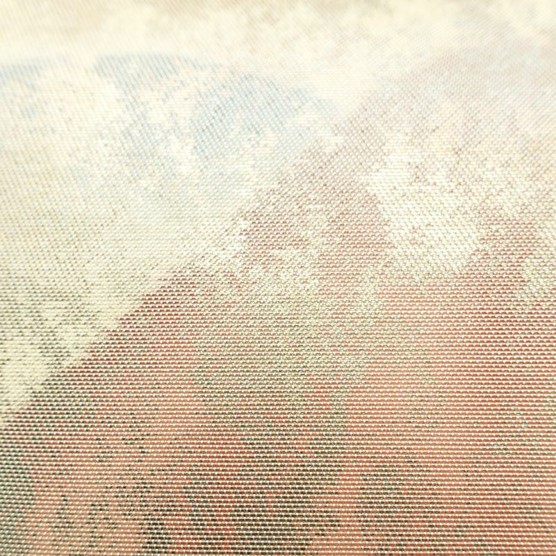 名古屋帯 太鼓柄 正絹 風景柄 名古屋仕立て 箔 帯 クリーム_画像6