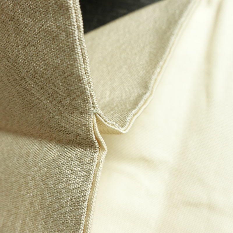 名古屋帯 太鼓柄 正絹 花柄 名古屋仕立て 金通し 金糸 帯 クリーム_画像20