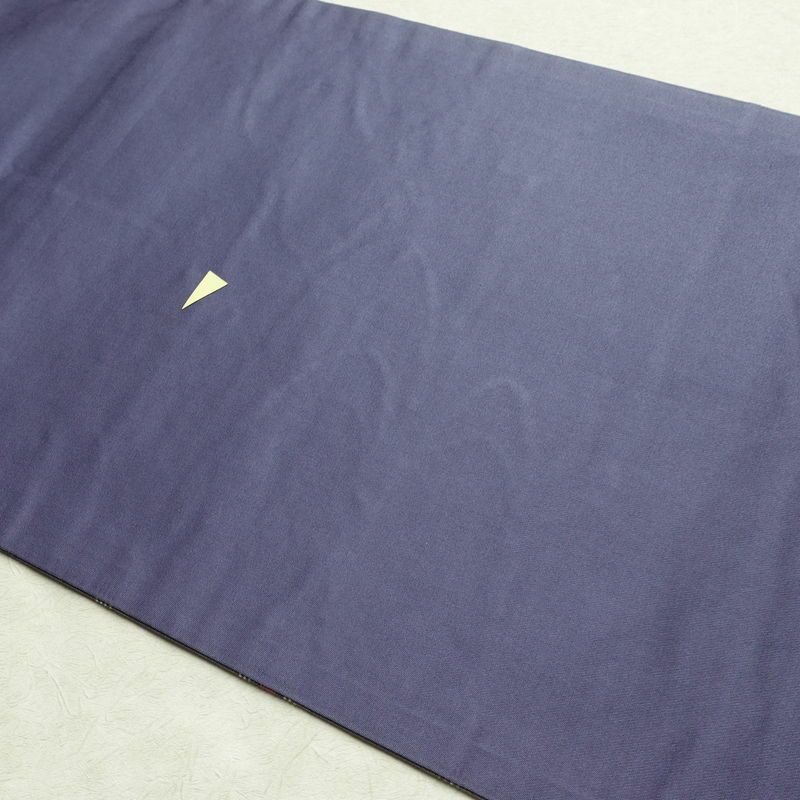名古屋帯 太鼓柄 正絹 幾何学柄・抽象柄 名古屋仕立て 箔 帯 青・紺_画像19