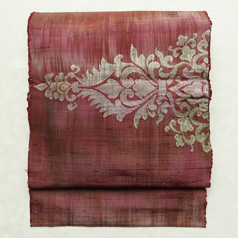 名古屋帯 太鼓柄 正絹 幾何学柄・抽象柄 松葉仕立て 帯 紬地 多色使い_画像1