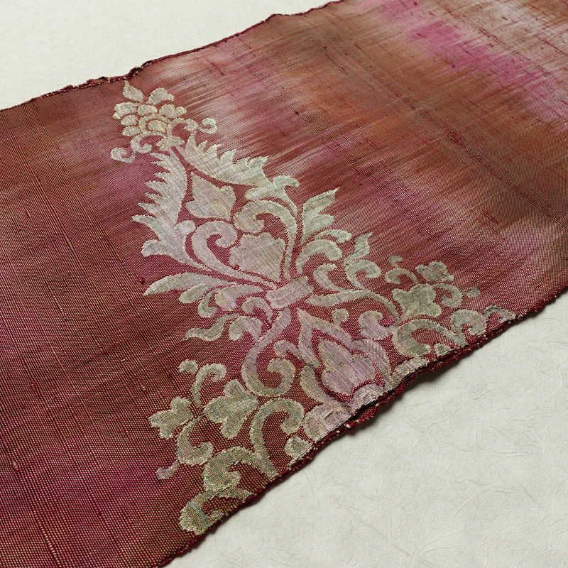 名古屋帯 太鼓柄 正絹 幾何学柄・抽象柄 松葉仕立て 帯 紬地 多色使い_画像11