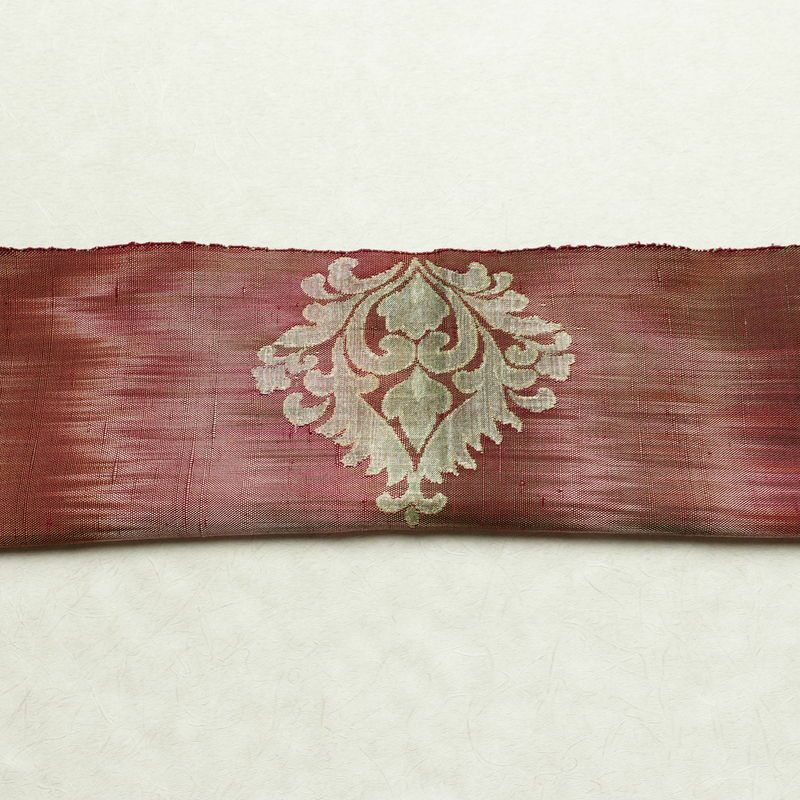 名古屋帯 太鼓柄 正絹 幾何学柄・抽象柄 松葉仕立て 帯 紬地 多色使い_画像14