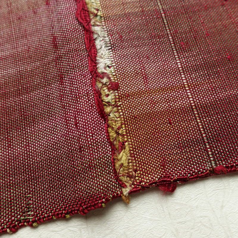 名古屋帯 太鼓柄 正絹 幾何学柄・抽象柄 松葉仕立て 帯 紬地 多色使い_画像19