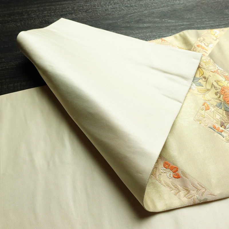 袋帯 六通柄 フォーマル用 正絹 古典柄 箔 金糸 帯 入学式 卒業式 結婚式 クリーム_画像13