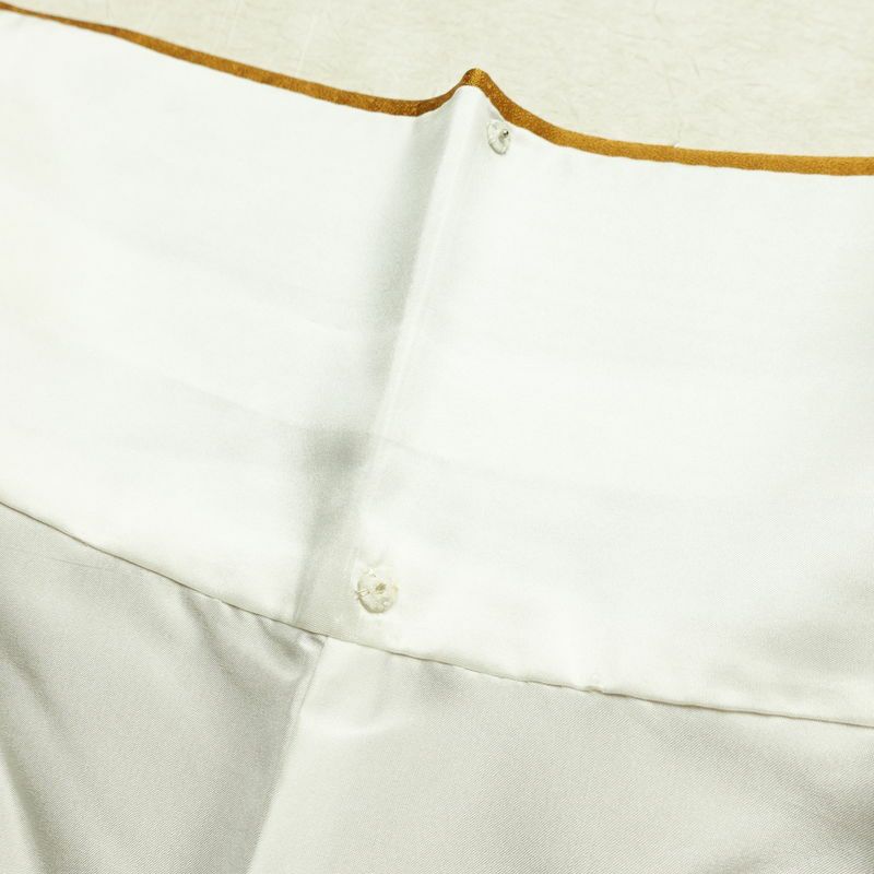 振袖 正絹 木の葉・植物柄 袷仕立て 身丈170.5cm 裄丈69cm 箔 フォーマル 成人式 二十歳 黄・黄土色_画像20