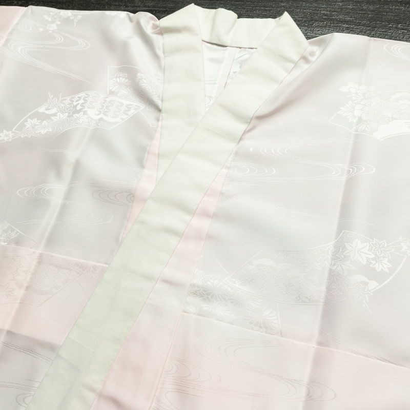 振袖 良品 セット品 長襦袢付き 袋帯付き 縮緬 正絹 花柄 袷仕立て 身丈164.5cm 裄丈70cm 箔 金彩 フォーマル 着物 帯 成人式 二十歳 赤紫 紫・藤色_画像14