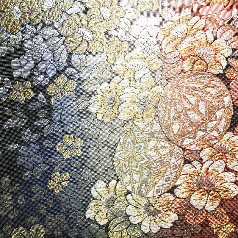 振袖 良品 セット品 長襦袢付き 袋帯付き 縮緬 正絹 花柄 袷仕立て 身丈164.5cm 裄丈70cm 箔 金彩 フォーマル 着物 帯 成人式 二十歳 赤紫 紫・藤色_画像19