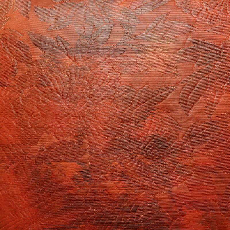 袋帯 六通柄 フォーマル用 正絹 花柄 帯 橙_画像2