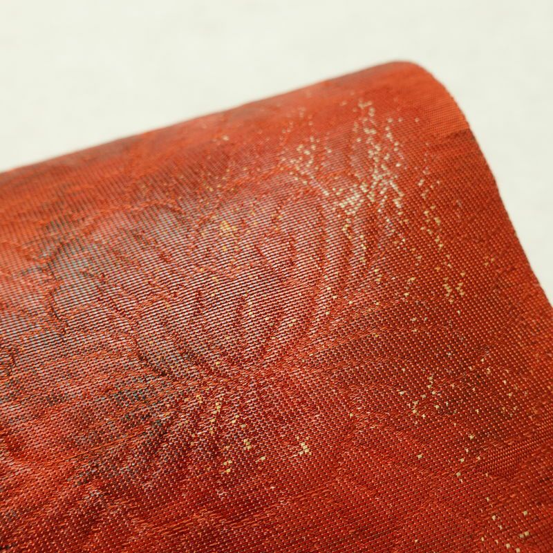 袋帯 六通柄 フォーマル用 正絹 花柄 帯 橙_画像5