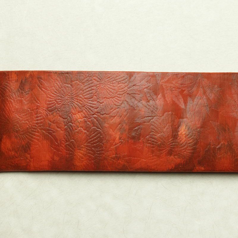袋帯 六通柄 フォーマル用 正絹 花柄 帯 橙_画像11