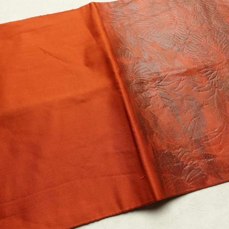 袋帯 六通柄 フォーマル用 正絹 花柄 帯 橙_画像13