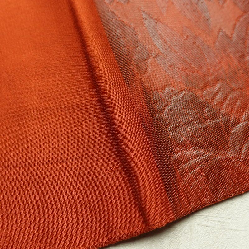 袋帯 六通柄 フォーマル用 正絹 花柄 帯 橙_画像14