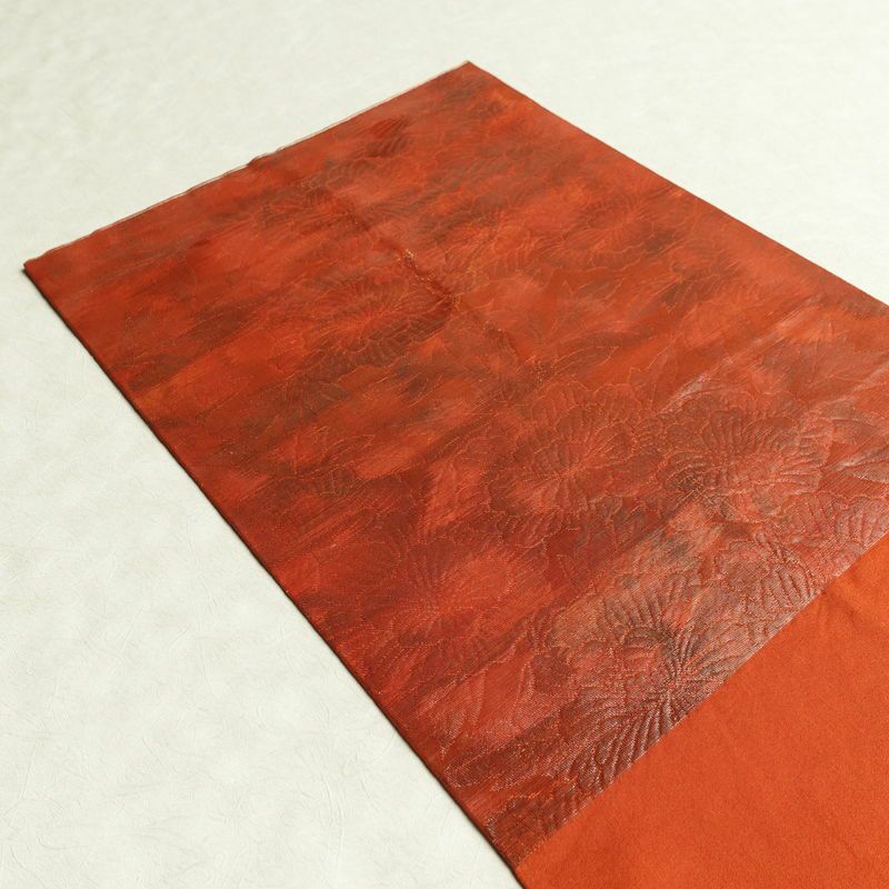 袋帯 六通柄 フォーマル用 正絹 花柄 帯 橙_画像15