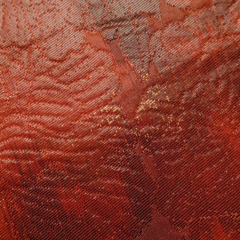 袋帯 六通柄 フォーマル用 正絹 花柄 帯 橙_画像18