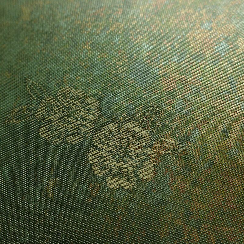 袋帯 六通柄 良品 フォーマル用 正絹 古典柄 箔 金糸 帯 入学式 卒業式 結婚式 緑・うぐいす色_画像7