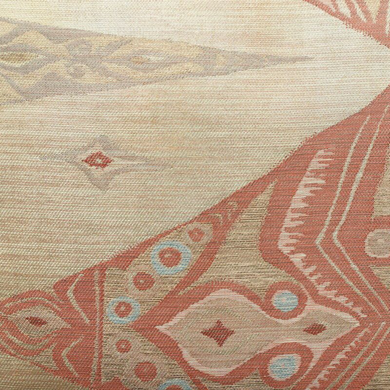 袋帯 六通柄 フォーマル用 正絹 幾何学柄・抽象柄 帯 ベージュ_画像2