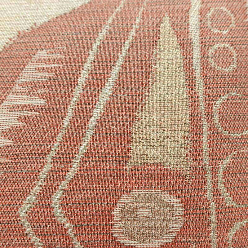 袋帯 六通柄 フォーマル用 正絹 幾何学柄・抽象柄 帯 ベージュ_画像4