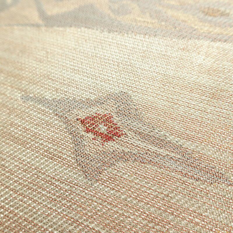 袋帯 六通柄 フォーマル用 正絹 幾何学柄・抽象柄 帯 ベージュ_画像5