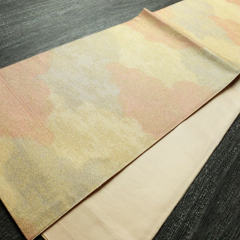 袋帯 全通柄 美品 フォーマル用 正絹 雲柄 金通し 帯 入学式 卒業式 結婚式 未使用品 多色使い_画像9