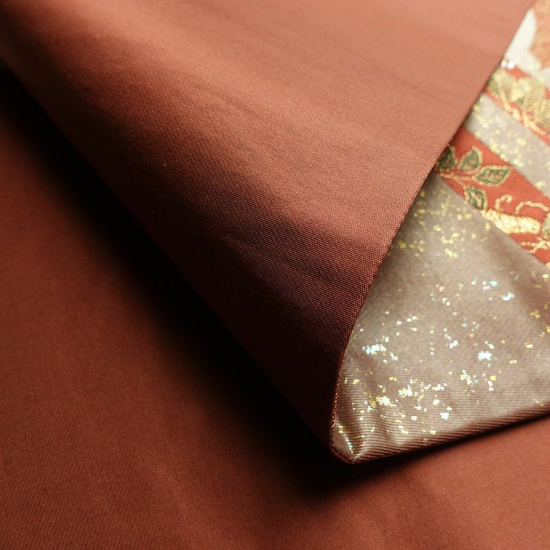 袋帯 未仕立て 六通柄 美品 証紙あり フォーマル用 正絹 古典柄 箔 金通し 金糸 帯 入学式 卒業式 結婚式 未使用品 茶_画像10