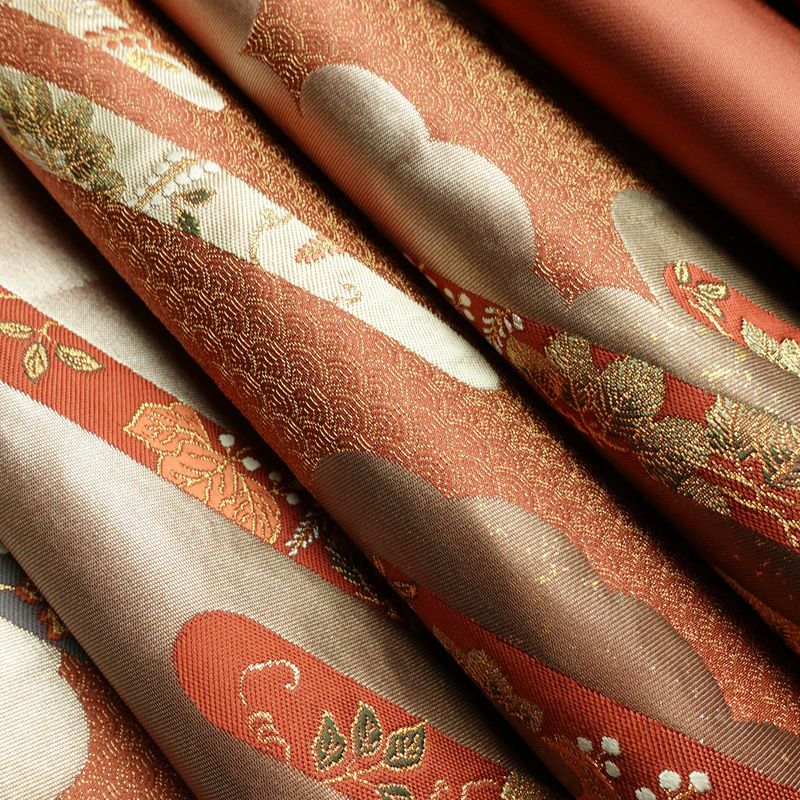 袋帯 未仕立て 六通柄 美品 証紙あり フォーマル用 正絹 古典柄 箔 金通し 金糸 帯 入学式 卒業式 結婚式 未使用品 茶_画像21