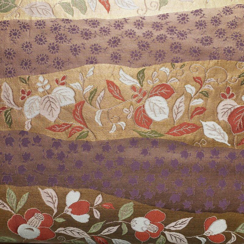 袋帯 六通柄 フォーマル用 正絹 花柄 箔 帯 入学式 卒業式 結婚式 椿 紫・藤色_画像2