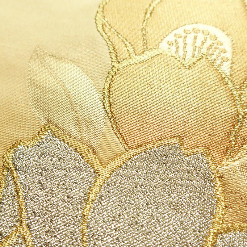 袋帯 六通柄 良品 フォーマル用 正絹 花柄 金糸 帯 入学式 卒業式 ベージュ_画像5