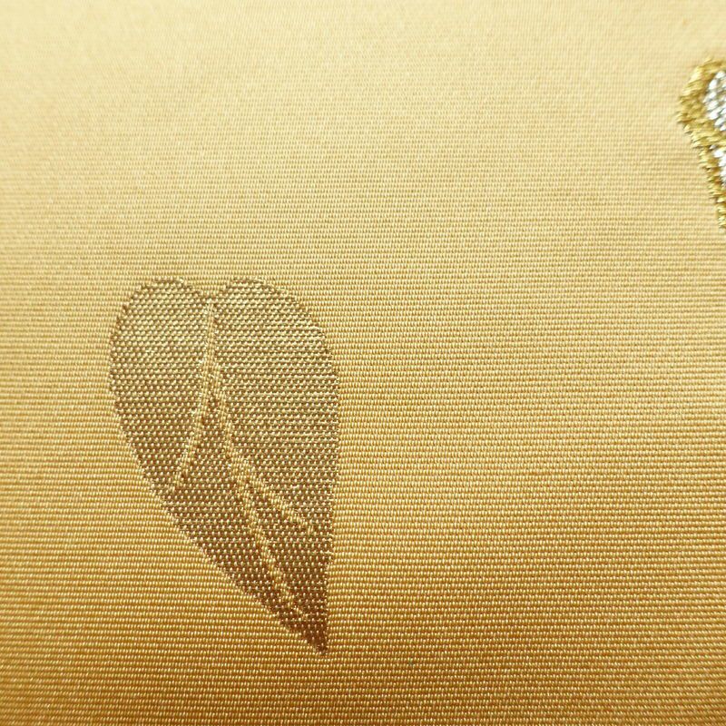 袋帯 六通柄 良品 フォーマル用 正絹 花柄 金糸 帯 入学式 卒業式 ベージュ_画像6