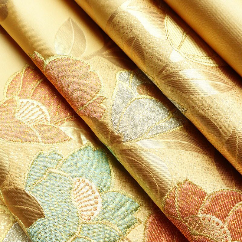 袋帯 六通柄 良品 フォーマル用 正絹 花柄 金糸 帯 入学式 卒業式 ベージュ_画像20