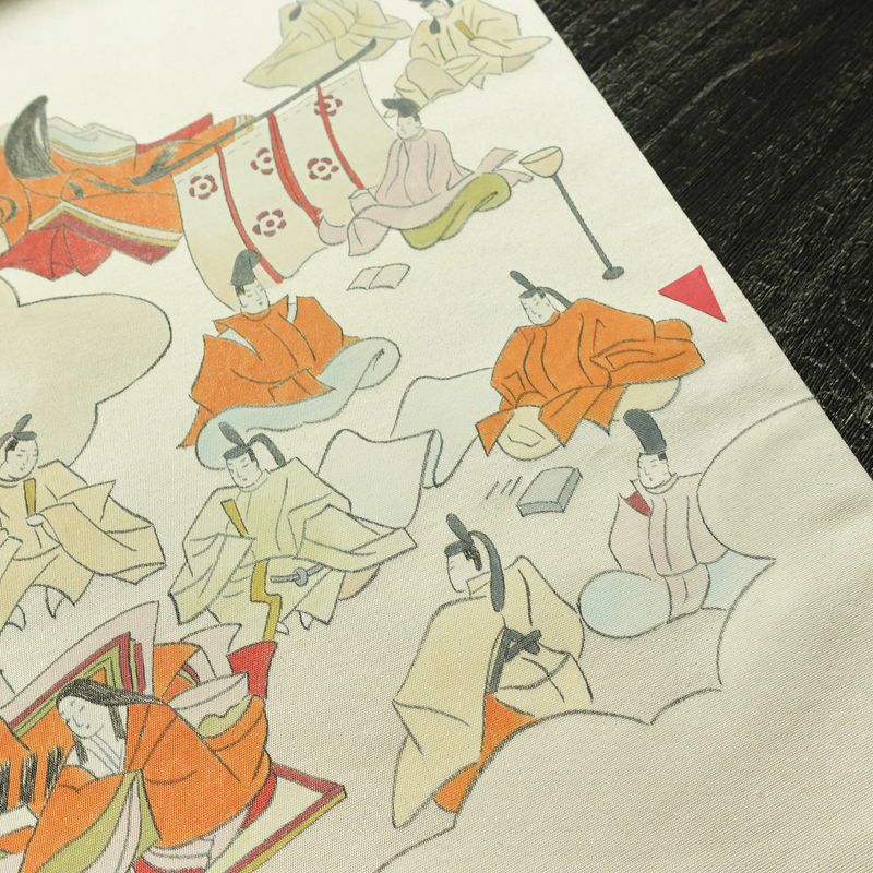 袋帯 太鼓柄 フォーマル用 正絹 人物・動物柄 帯 クリーム_画像14